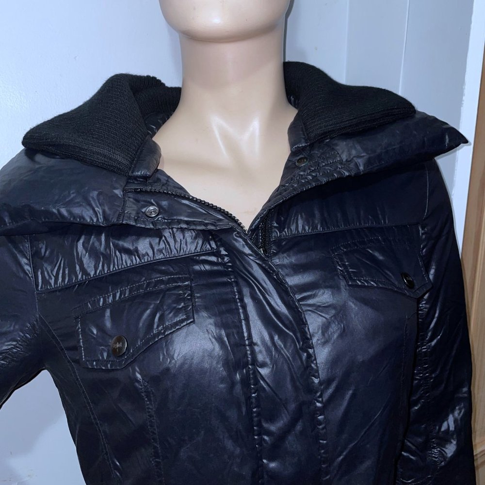 ADD Down Nylon Light Weight Belted Puffer Coat - Picture 3 of 15